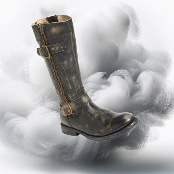 Bed Stu GoGo Black Hand Wash Cobbler Series Mid-Calf Moto Style Boot, Si… - Picture 1 of 14